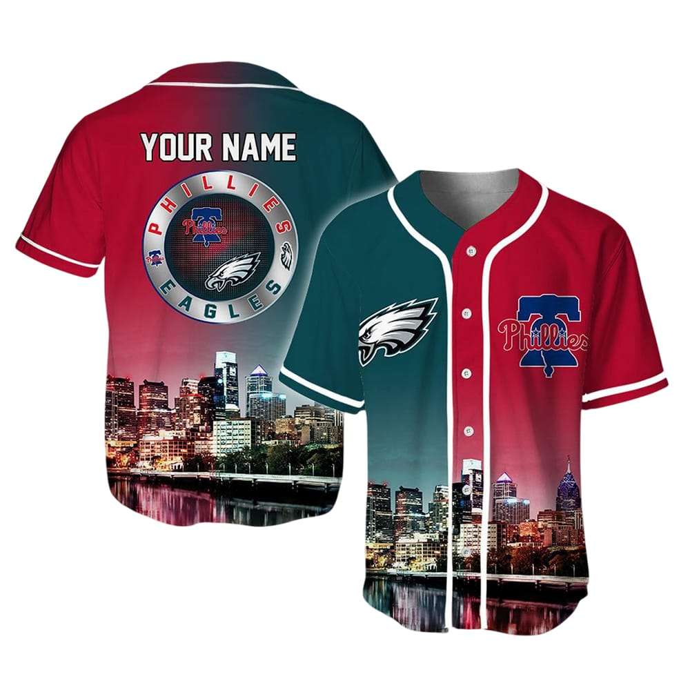 Eagles x Phillies City Skyline Baseball Jersey Eagles x Phillies City Skyline Baseball Jersey