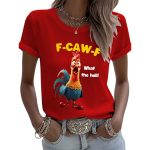 F-Caw-F Chicken What The Heli Print T-shirt