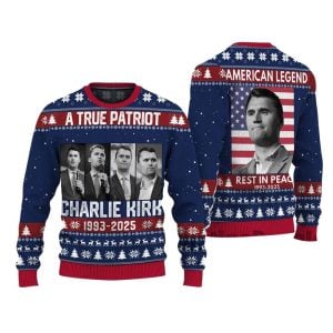 A True Patriot Charlie Kirk Christmas Ugly Sweater1