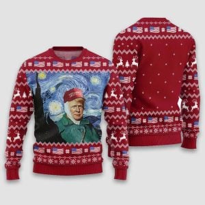 Van Gogh Trump Ugly Christmas Sweater 2 Van Gogh Trump Ugly Christmas Sweater2