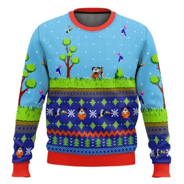 Festive Duck Hunt Ugly Christmas Sweater