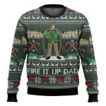 Fire It Up Dad National Lampoon's Vacation Ugly Christmas Sweater