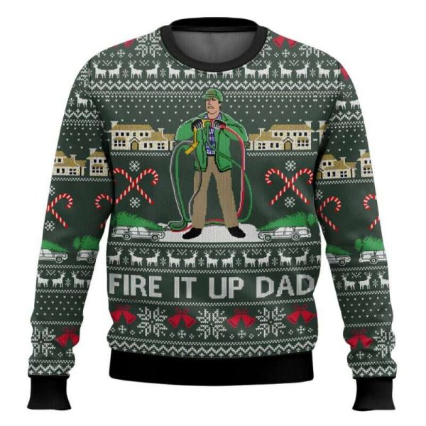 Fire It Up Dad National Lampoon’s Vacation Ugly Christmas Sweater