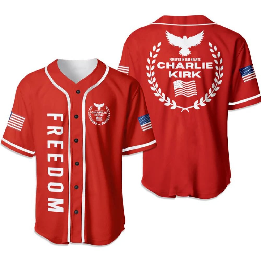 Freedom Forever In Our Hearts Charlie Kirk Baseball Jersey Freedom Forever In Our Hearts Charlie Kirk Baseball Jersey