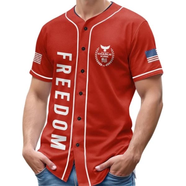 Freedom Forever In Our Hearts Charlie Kirk Baseball Jersey
