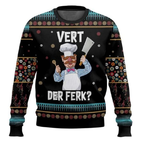 Funny Swedish Chef Vert Der Ferk Ugly Christmas Sweater