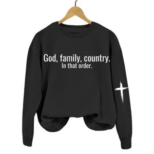 God Family Country in that order Womens Printed Sweatshirt1