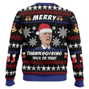 Merry Thanksgiving Biden Ugly Christmas Sweater1