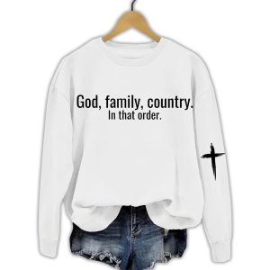 God Family Country in that order Womens Printed Sweatshirt2