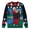 Golfing Santa Argyle Ugly Christmas Sweater