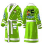 Grnch In Case Of Accident My Blood Type Is Busch Light Fleece Bathrobe