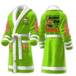 Grnch In Case Of Accident My Blood Type Is Fireball Fleece Bathrobe