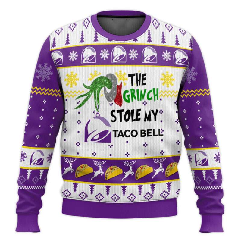 Grnch Stole Taco Bell Christmas Ugly Sweater Grnch Stole Taco Bell Christmas Ugly Sweater