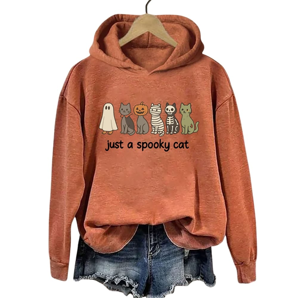 Halloween Just A Spooky Cat Hoodie Halloween Just A Spooky Cat Hoodie
