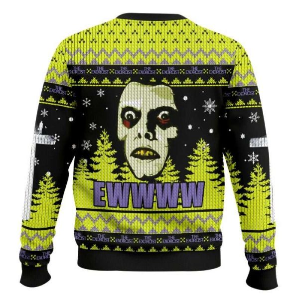 Hawk Tuah The Exorcist Horror Ugly Christmas Sweater