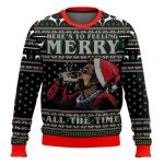 Here's To Feeling Merry All The Time Cosmo Kramer Seinfeld Ugly Christmas Sweater