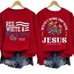 He's On A Work Trip With Jesus Charlie Kirk Red White and Blueberries Sweatshirt