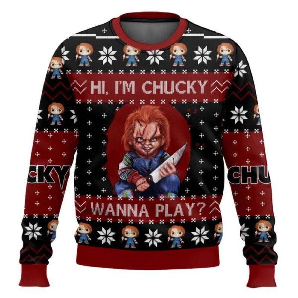 Hi I’m Chucky Wanna Play Ugly Christmas Sweater