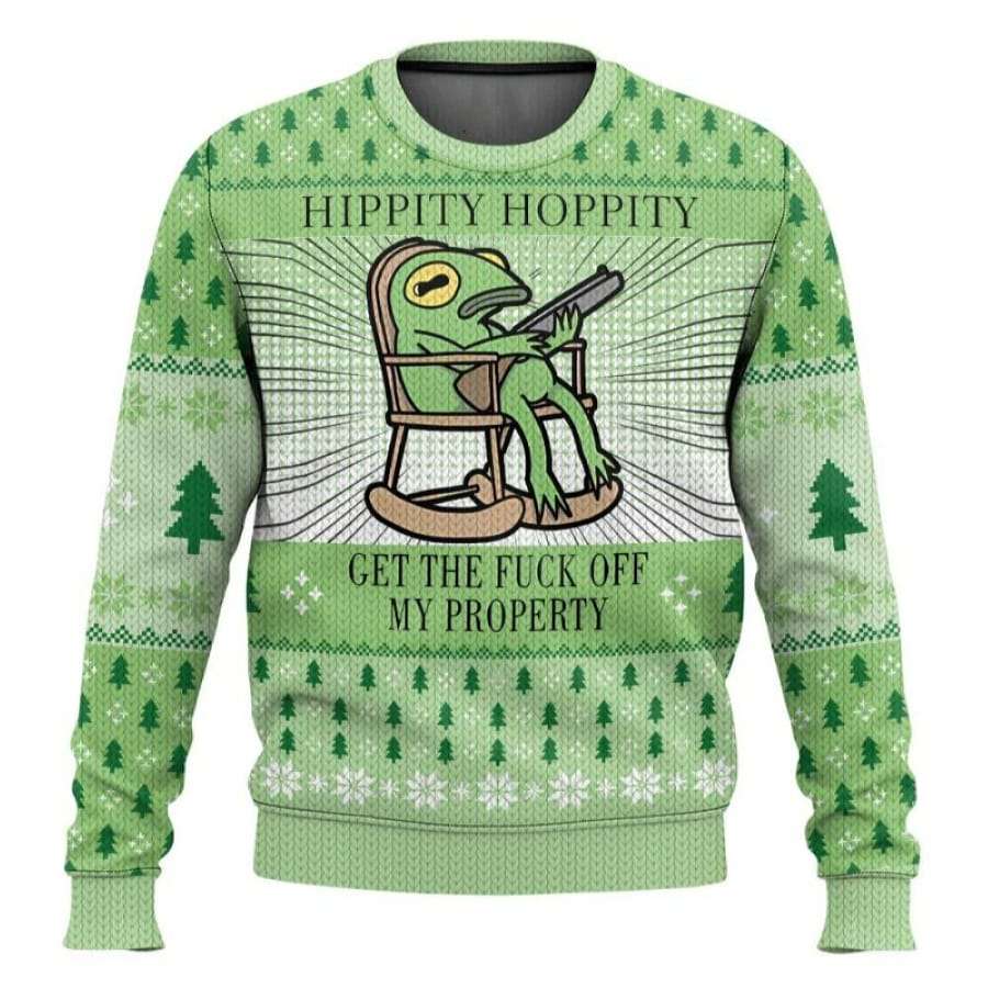 Hippity Hoppity Frog Meme Christmas Ugly Sweater Hippity Hoppity Frog Meme Christmas Ugly Sweater