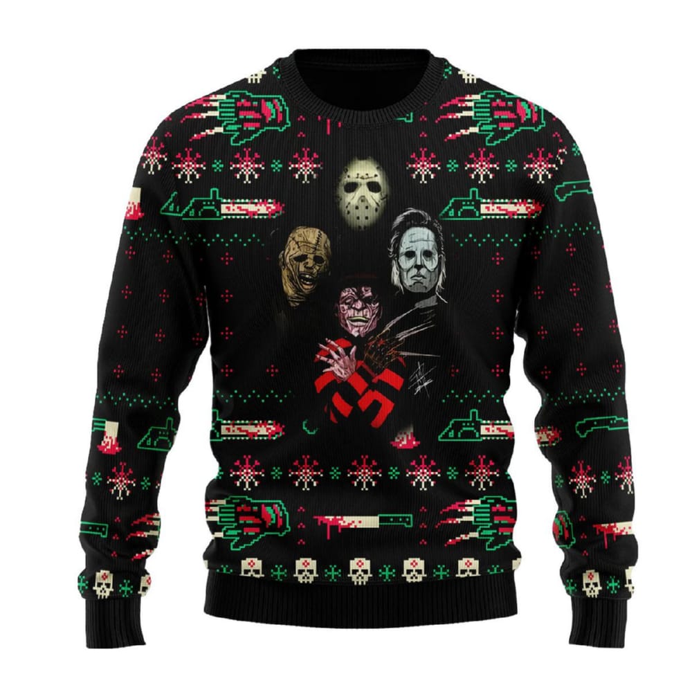 Horror Killer Christmas Halloween Ugly Sweater Horror Killer Christmas Halloween Ugly Sweater