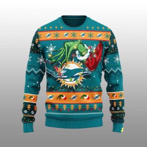Dolphins The Hand Of Grnch Ugly Christmas Sweater 1 Dolphins The Hand Of Grnch Ugly Christmas Sweater1