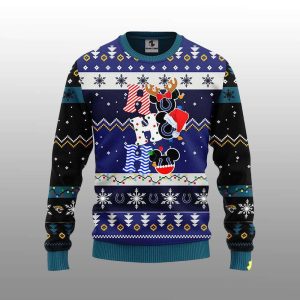 Jaguars HoHoHo Mickey Ugly Christmas Sweater 1 Jaguars HoHoHo Mickey Ugly Christmas Sweater1