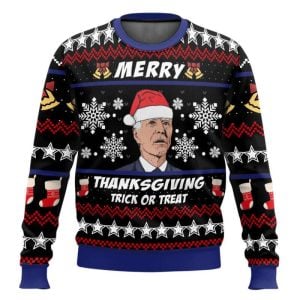 Merry Thanksgiving Biden Ugly Christmas Sweater