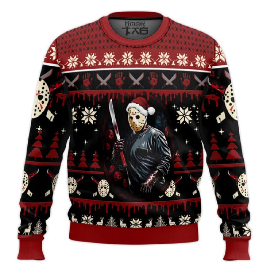 Jason Voorhees Firday The 13th Ugly Christmas Sweater Jason Voorhees Firday The 13th Ugly Christmas Sweater