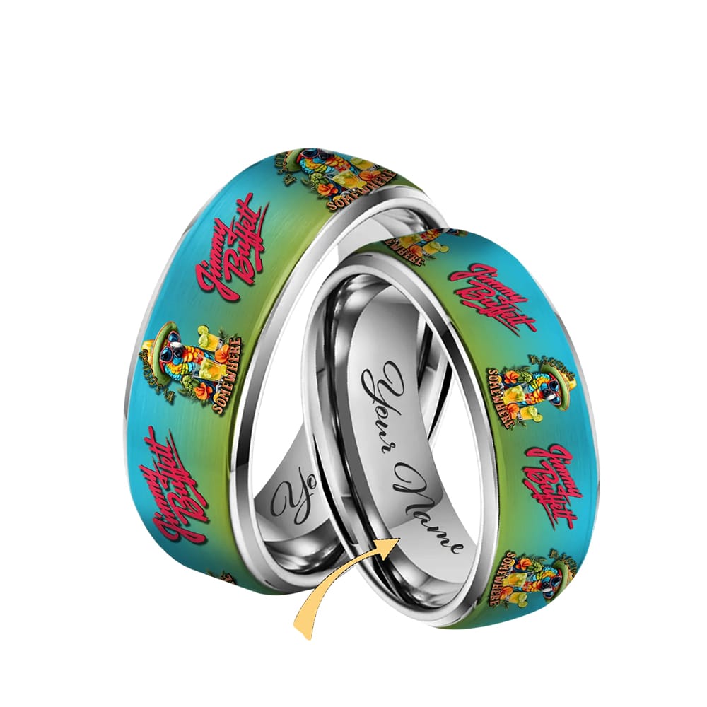 Jimmy Buffett Silver Tungsten Rings Gift For Fans Jimmy Buffett Silver Tungsten Rings Gift For Fans
