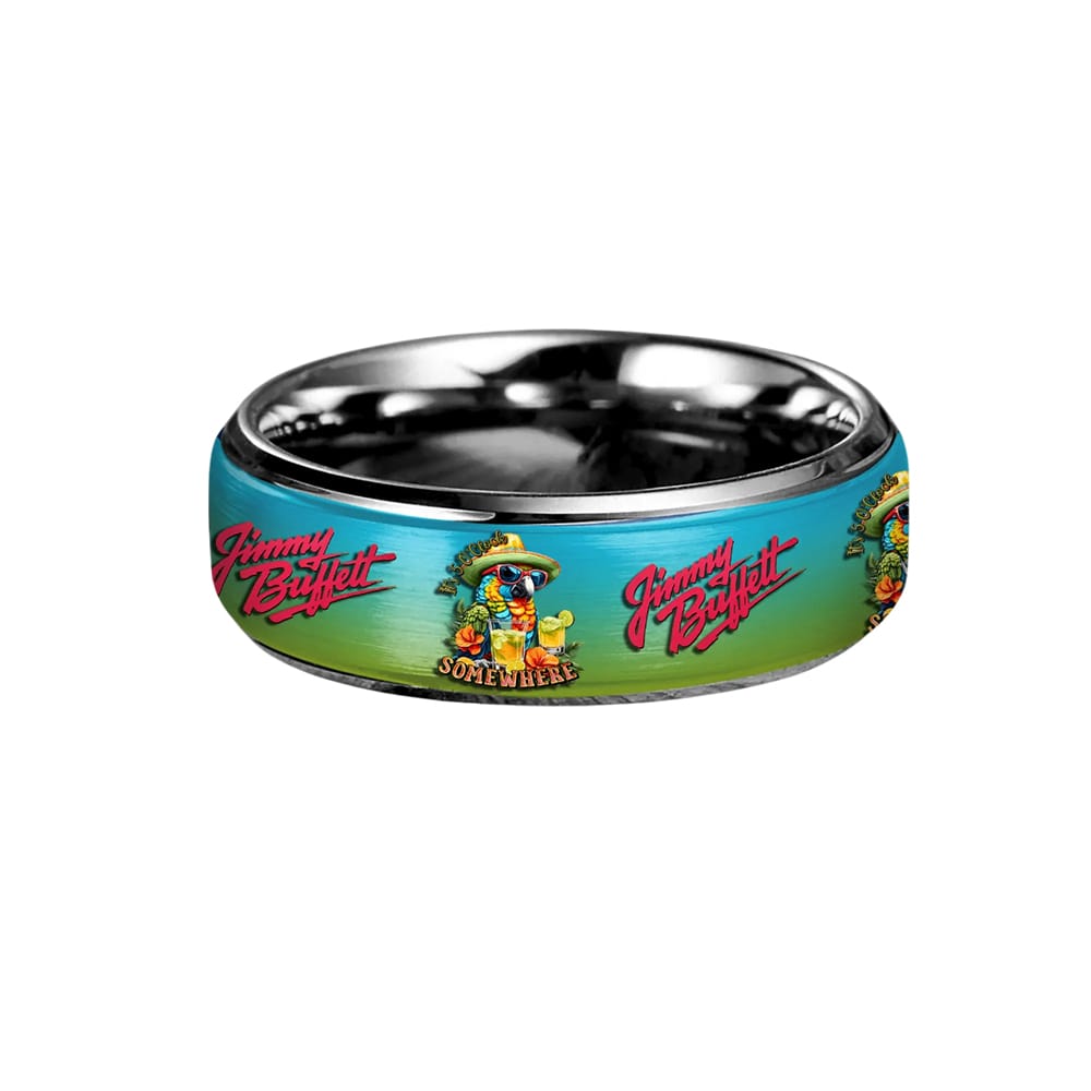 Jimmy Buffett Silver Tungsten Rings Gift For Fans Jimmy Buffett Silver Tungsten Rings Gift For Fans