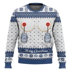 Busch Light Titties Funny Ugly Christmas Sweater