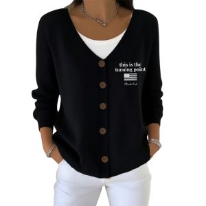 This Is The Turning Point Print Cardigan2