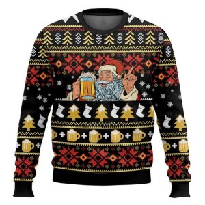 Santa Claus Drink Beer Ugly Christmas Sweater