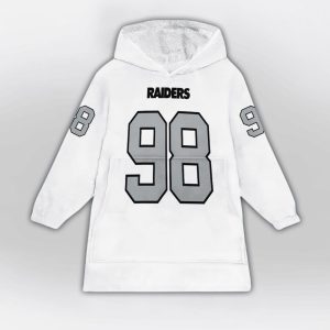 Maxx Crosby 98 Las Vegas Football Unisex Blanket Hoodie1