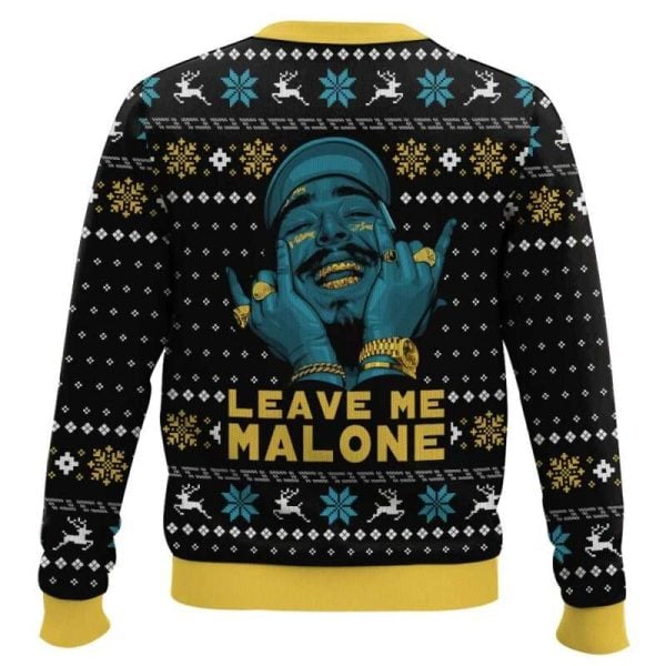Leave Me Malone Post Malone Ugly Christmas Sweater