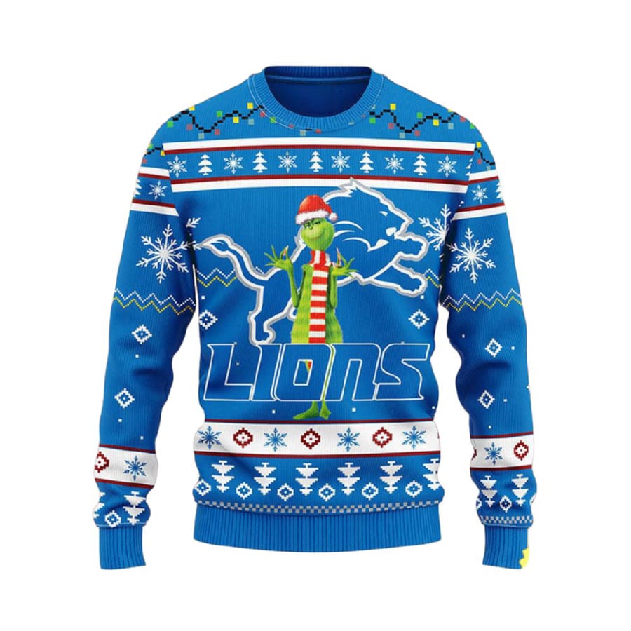 Lions Funny Grnch Ugly Christmas Sweater Lions Funny Grnch Ugly Christmas Sweater