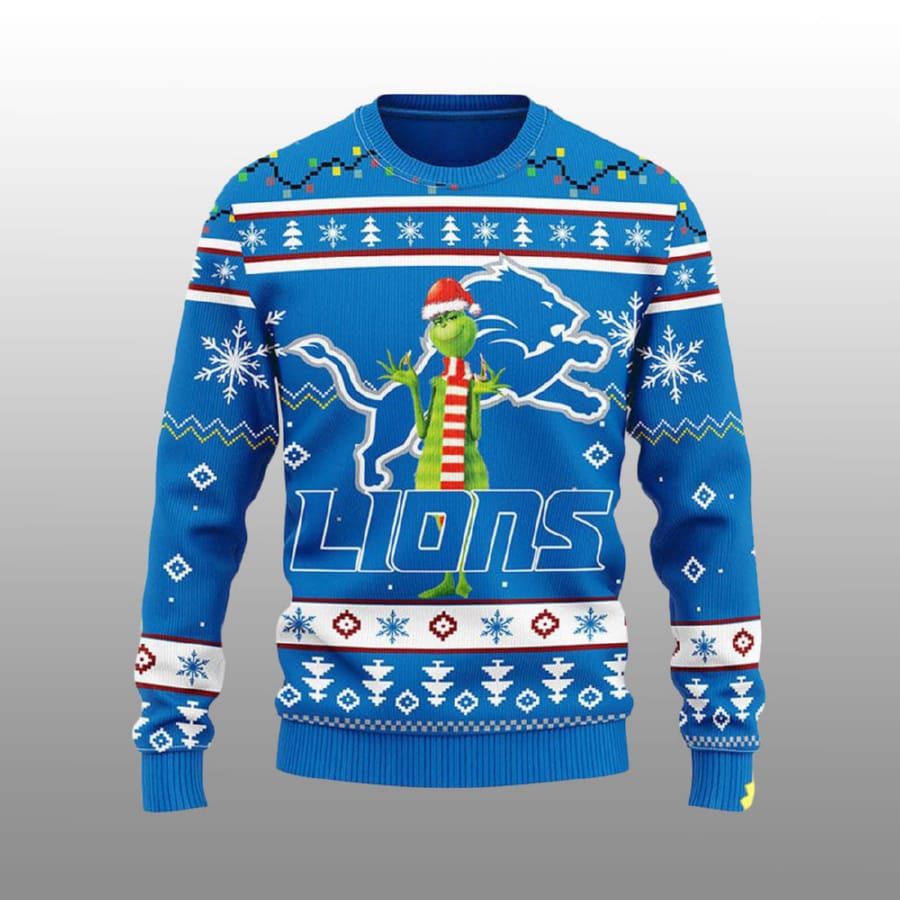Lions Funny Grnch Ugly Christmas Sweater Lions Funny Grnch Ugly Christmas Sweater