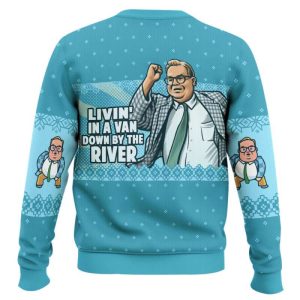 Saturday Night Live Matt Foley Livin In A Van Down By The River Ugly Christmas Sweater1