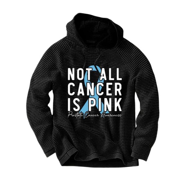 Men’s Prostate Cancer Awareness Ribbon Waffle Casual Hoodie