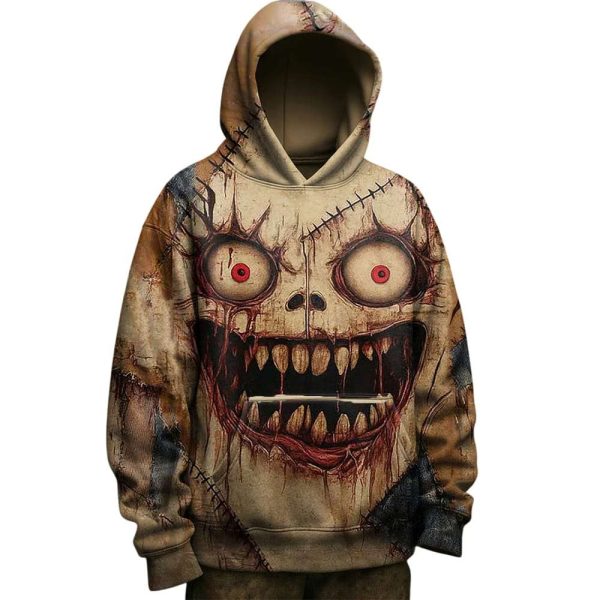 Men’s Retro Halloween Printed Hoodie