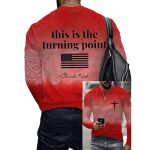 Men's This Is The Turning Pointn Print Round Neck Long Sleeve T-Shirt