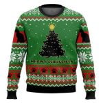 Meowy Black Cat Christmas Tree Funny Naughty Ugly Sweater