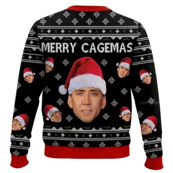 Merry Cagemas Nicolas Cage Christmas Ugly Sweater