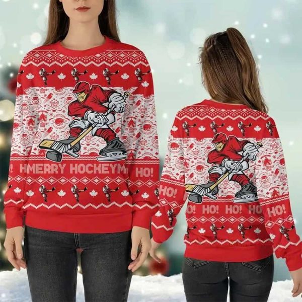 Merry Hockeymas Ugly Christmas Sweater