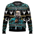 Michael Myers I'd Kill For A Pumpkin Spice Latte Ugly Christmas Sweater