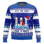 Michelob Ultra It's The Most Wonderful Time For A Beer Ugly Christmas Sweater