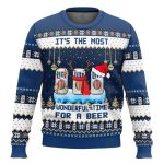 Miller Lite It's The Most Wonderful Time For A Beer Ugly Christmas Sweater