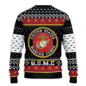 US MARINES 250th Years Of Service Ugly Christmas Sweater1