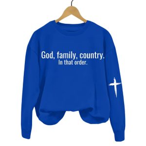 God Family Country in that order Womens Printed Sweatshirt3
