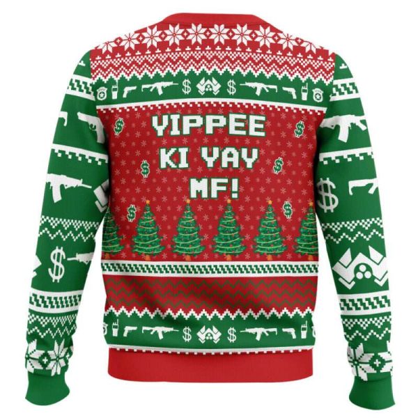 Nakatomi Plaza Green Funny Ugly Christmas Sweater